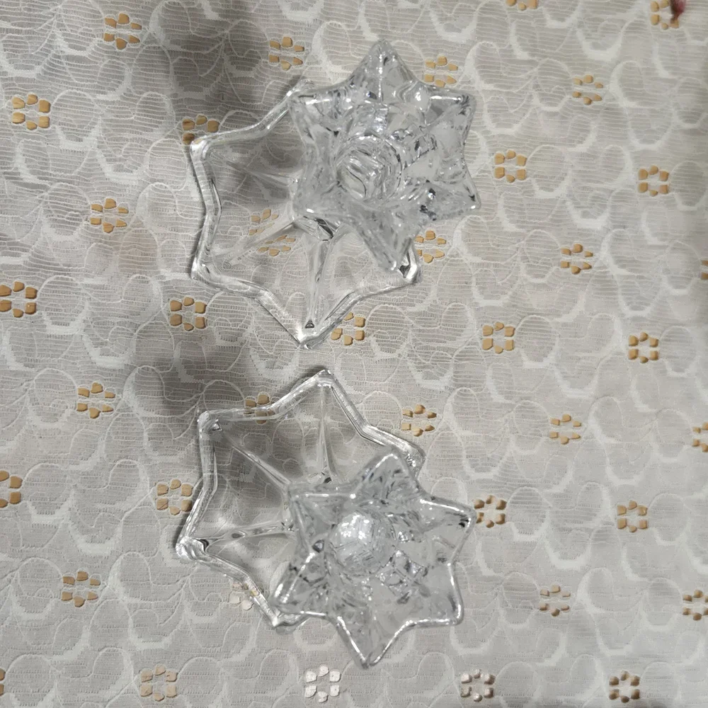 Clear Glass Candlestick Holders - Elegant Home Accents